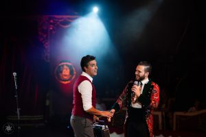 Personatges del circ. Sandro i Aleix dos dels artistes del Circ Raluy